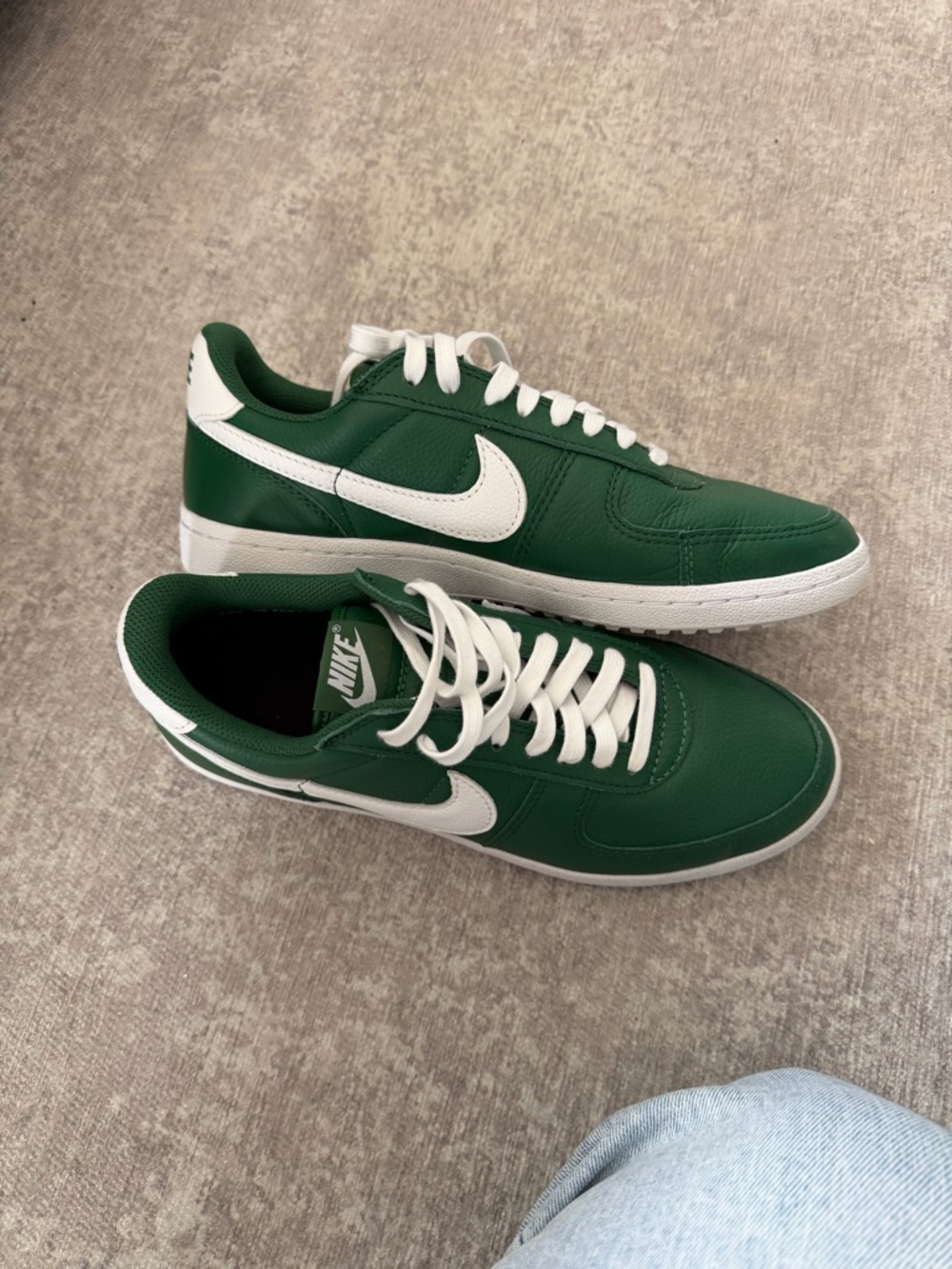 Nike Green and White Low-Top Sneakers